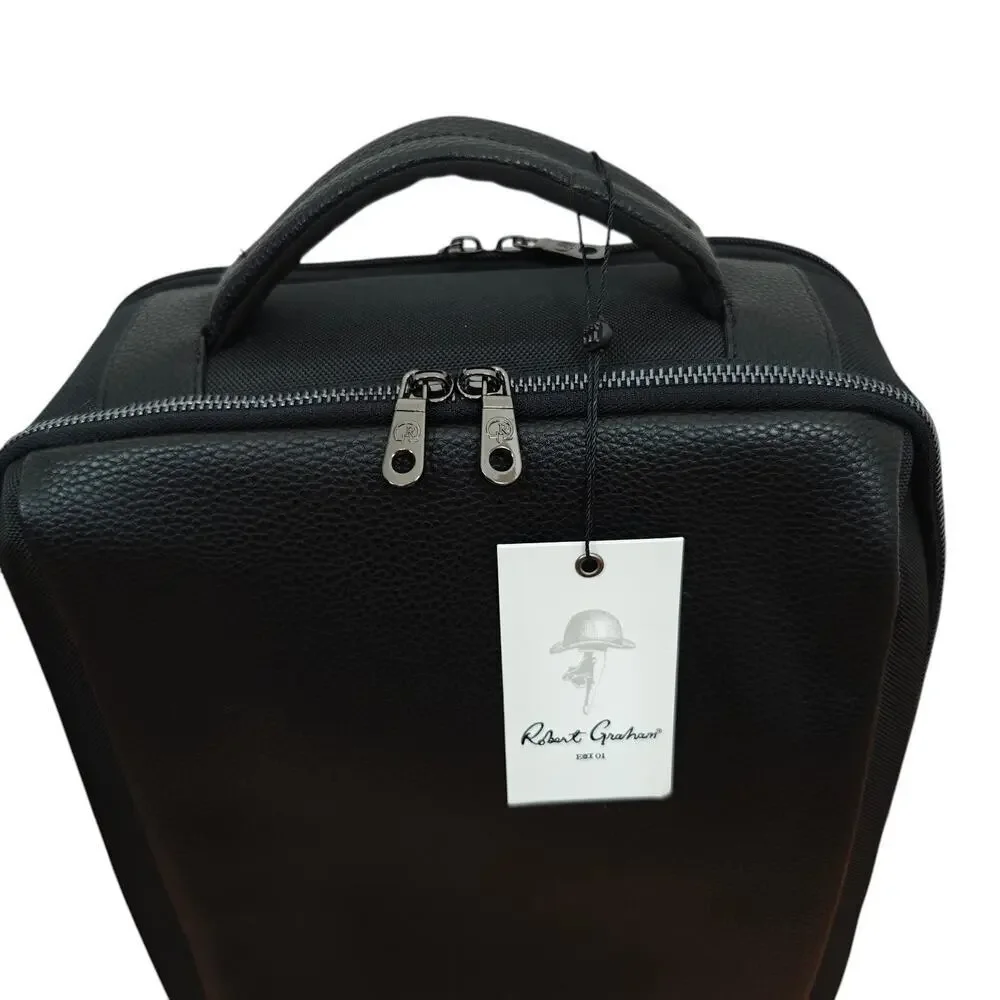 Robert Graham Backpack Solid Black Travel Commuting Padded Laptop Pocket NWT